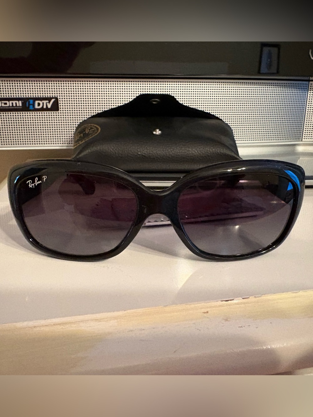 Ray-Ban Black Frame Polarized Women's Sunglasses